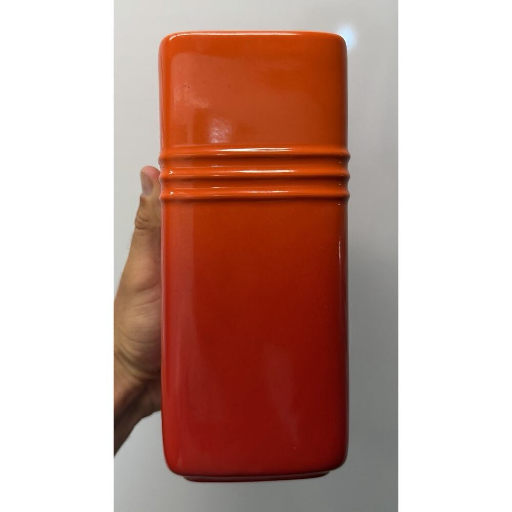 Le CREUSET Rare Coffee Canister Flame Orange Ombré 2 qt OR 16 Oz NO TOP - Picture 2 of 5